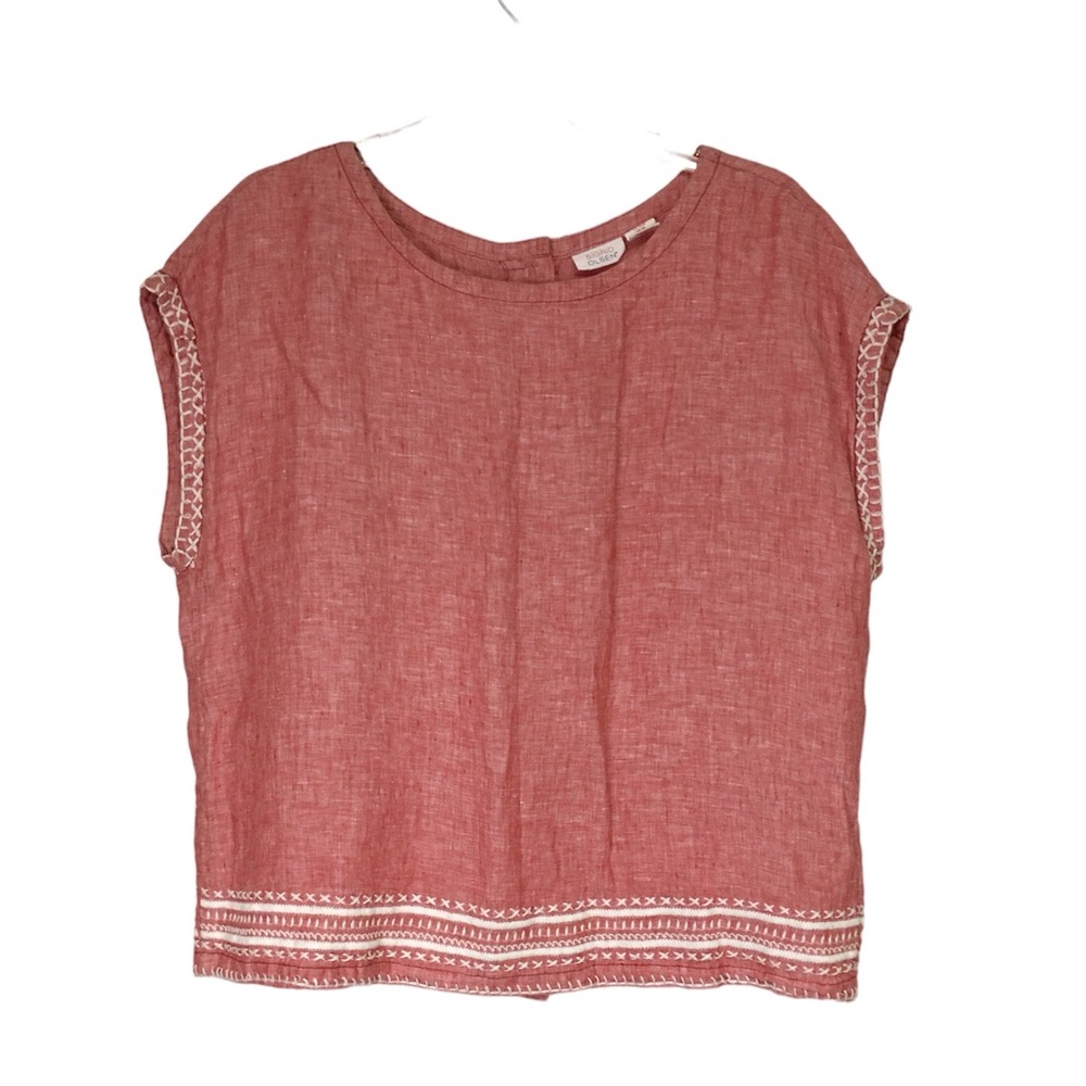 Sigrid Olsen Red Cap Sleeve Blouse